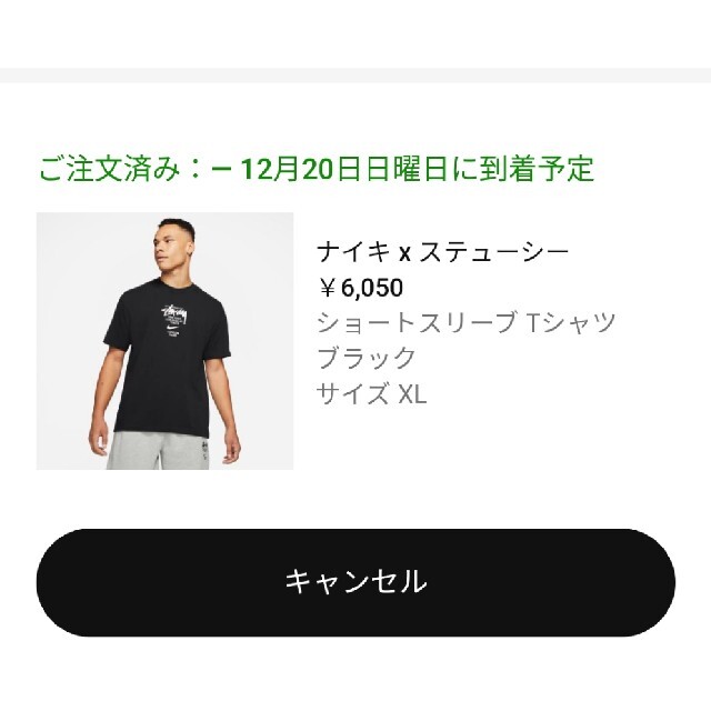 nike ×stussy　ブラックTシャツ