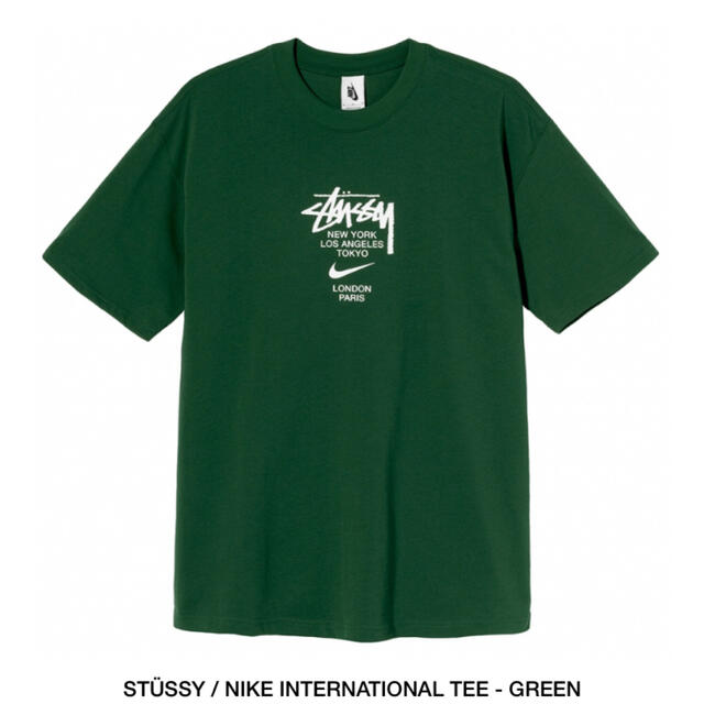 NIKE stussy Tシャツ　緑　XL サイズ