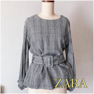 ザラ(ZARA)の美品♡ZARA ペプラムトップス(カットソー(長袖/七分))