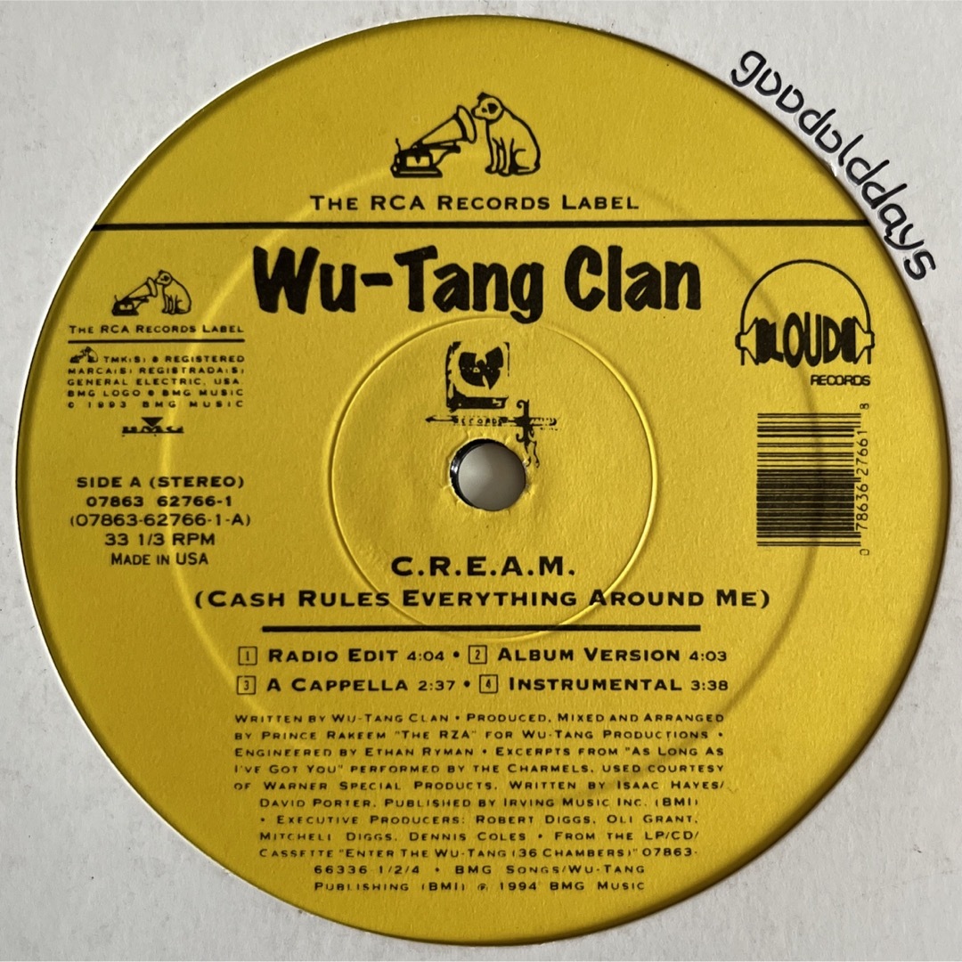 Wu-Tang Clan - C.R.E.A.M. (OGシュリンク付き)の通販 by goodolddays