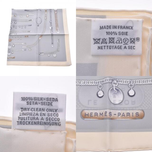 Hermes(エルメス)のエルメス  カレ90 チェーンモチーフ スカーフ グレー レディースのファッション小物(バンダナ/スカーフ)の商品写真