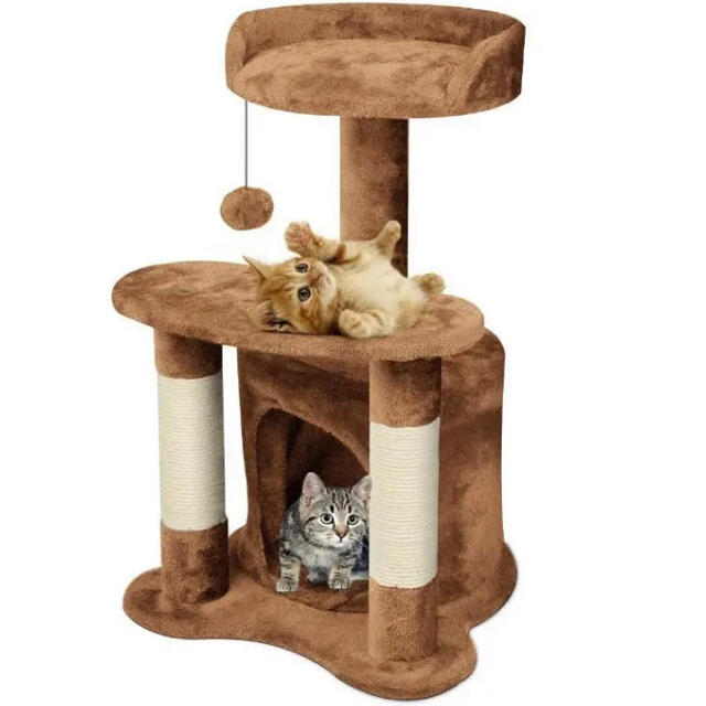 キャットタワー 猫タワー 爪とぎ広い展望台 ネコタワー 安定性抜群 組立簡単