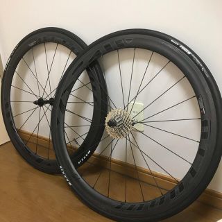 シマノ(SHIMANO)のアタッキ グスト gusto オリジナルカーボンチューブラーホイール　1370g(パーツ)