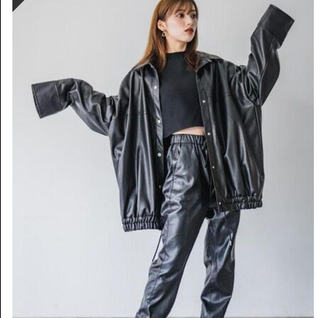 レザージャ リーンモーメントレザージャケット Faux leather jacket 