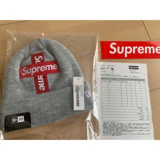 シュプリーム(Supreme)のSupreme Cross Box Logo Beanie gray(ニット帽/ビーニー)