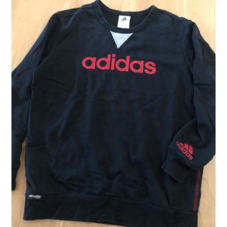 アディダス(adidas)のadidas 黒赤　トレーナー(Tシャツ/カットソー)