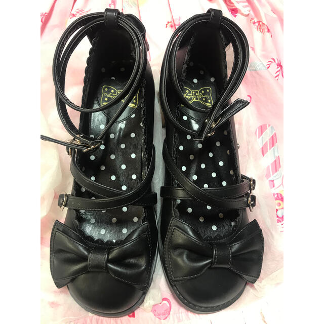 Angelic Pretty(アンジェリックプリティー)のangelic pretty tea party shoes クロ　L 綺麗 レディースの靴/シューズ(ハイヒール/パンプス)の商品写真