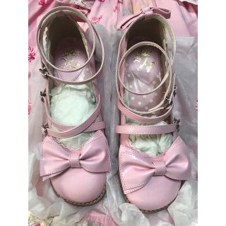 アンジェリックプリティー(Angelic Pretty)のangelic pretty tea party shoes ピンク　L 新品(ハイヒール/パンプス)