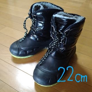 スノーブーツ　黒✕緑　22cm(ブーツ)