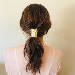 ヘアピアス  ポニーフック　真鍮　縦約5㎝(ヘアアクセサリー)