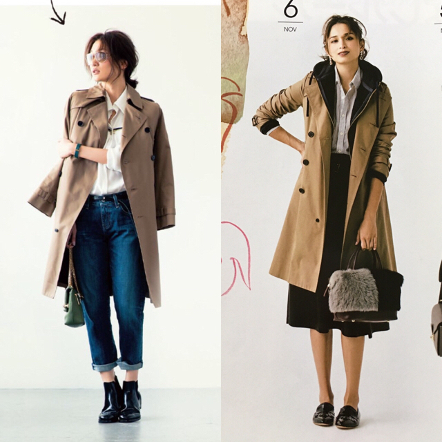 雑誌掲載 pulette サイドスリット トレンチコート | cartimeexpress.com
