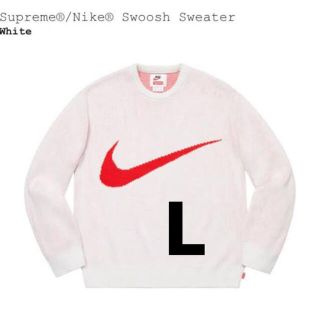 シュプリーム(Supreme)のSupreme NIKE Swoosh Sweater 白 L(ニット/セーター)