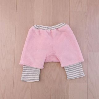 ニシマツヤ(西松屋)のフリース パンツ ズボン 60-70 ピンク 女の子 美品(パンツ)