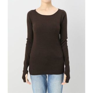 アパルトモンドゥーズィエムクラス(L'Appartement DEUXIEME CLASSE)の新品 ボートネック Rib Knit ブラウン(ニット/セーター)