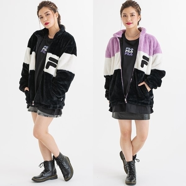 FILA(フィラ)のFILA モコモコアウター フェイクファー エコファー BTSおまけ付き レディースのジャケット/アウター(毛皮/ファーコート)の商品写真