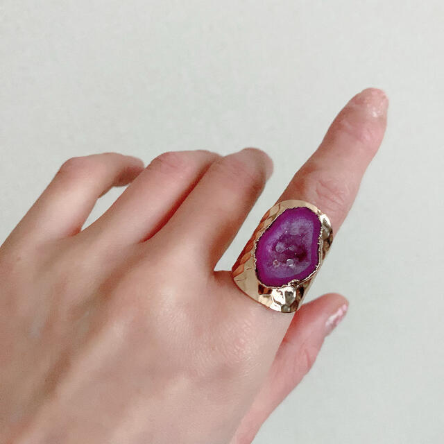 MALAIKA(マライカ)の天然石　リング　指輪　ピンク　Ｎ レディースのアクセサリー(リング(指輪))の商品写真
