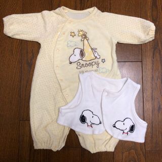 スヌーピー(SNOOPY)のスヌーピー　ロンパース　羽織り　50〜70㎝　3〜9kg(ロンパース)