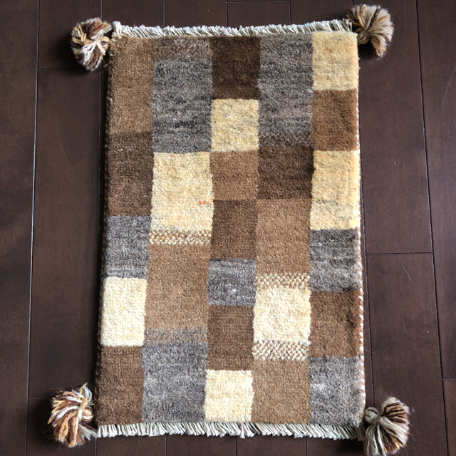 新品未使用❗️イラン製ギャッベ 手編み絨毯・天然染料使用