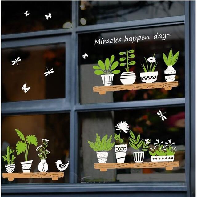 ウォールステッカー シール 壁紙 おしゃれ 賃貸 植木鉢 窓 緑 植物 の通販 By Hyun S Shop ラクマ