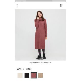 ユニクロ(UNIQLO)のスフレヤーンオフタートルネックワンピース(ロングワンピース/マキシワンピース)