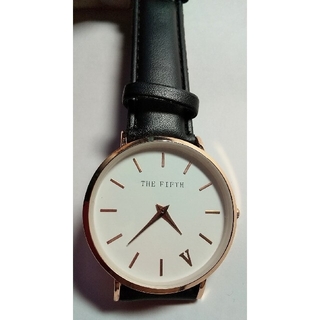 ザフィフスウォッチ(The Fifth Watches)のTHE FIFTH レディース２針腕時計 ローズゴールド　電池新品交換済(腕時計)