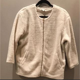 ジェイクルー(J.Crew)のJcrew フリース ボア コート 白 M(ブルゾン)