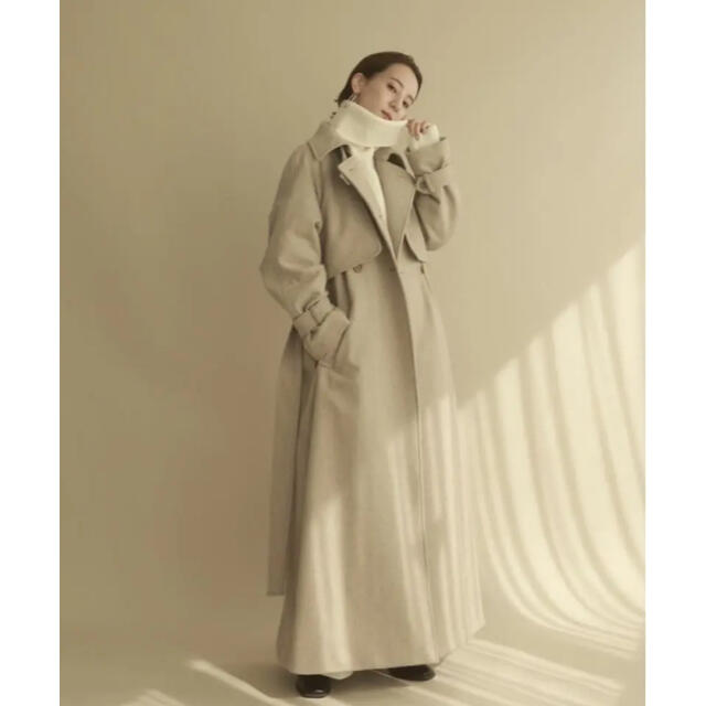 louren over size wool trench coat