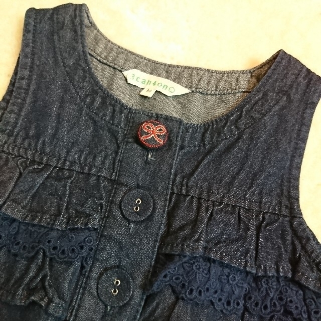 3can4on(サンカンシオン)の□□3can4on デニムワンピース キッズ/ベビー/マタニティのキッズ服女の子用(90cm~)(ワンピース)の商品写真