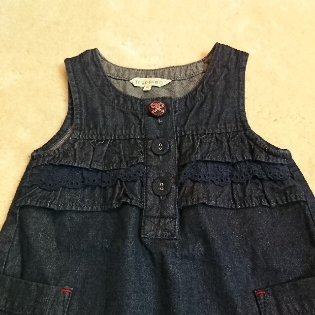 3can4on(サンカンシオン)の□□3can4on デニムワンピース キッズ/ベビー/マタニティのキッズ服女の子用(90cm~)(ワンピース)の商品写真