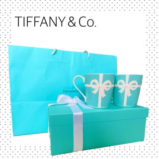 ティファニー(Tiffany & Co.)の値下★【豪華3点セット🎁】 TIFFANY&Co マグカップ ブルー リボン (グラス/カップ)