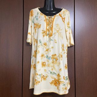 レオナール(LEONARD)の【美品】LEONARD カンカン チュニック ワンピース 40(ひざ丈ワンピース)