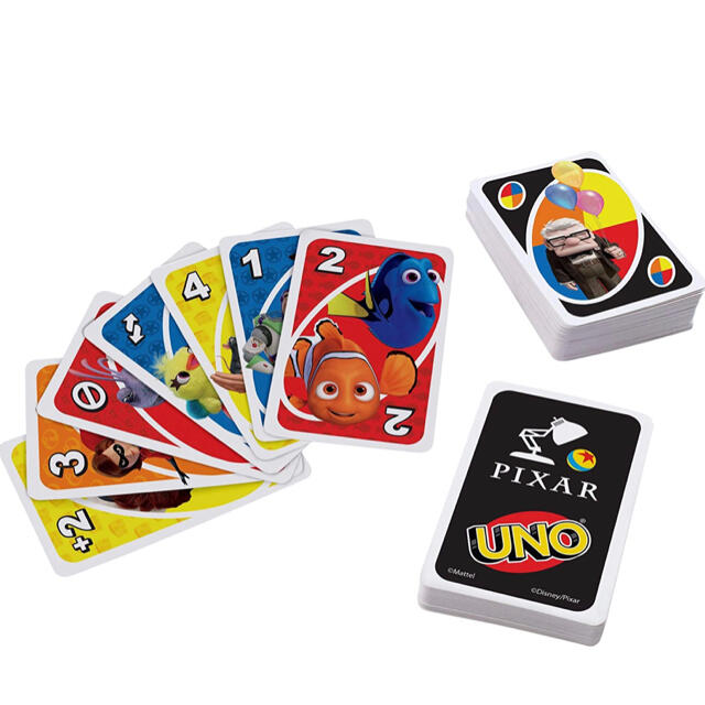 【新品未使用】アメリカ版　UNO ピクサー25周年記念デザイン エンタメ/ホビーのテーブルゲーム/ホビー(トランプ/UNO)の商品写真