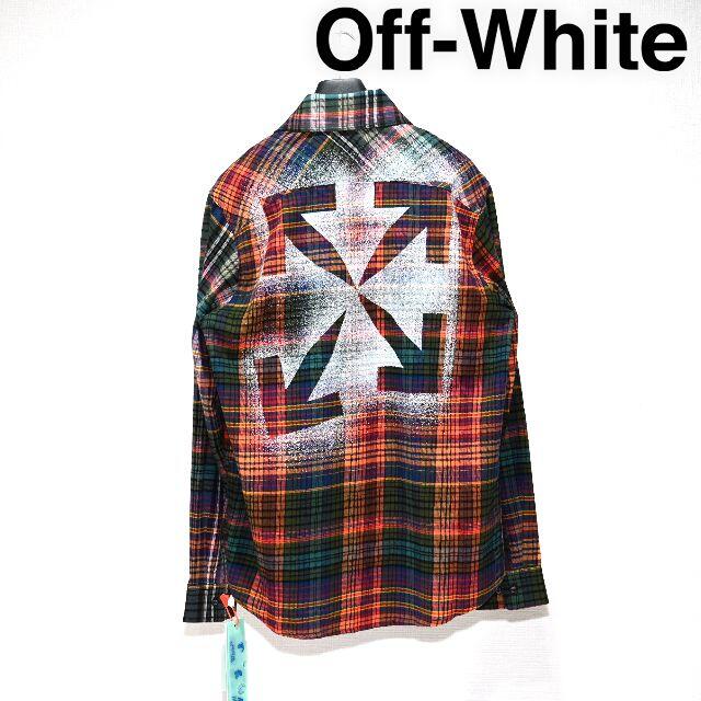 新品 OFF-WHITE STENCIL FLANNEL CHECK SHIRT