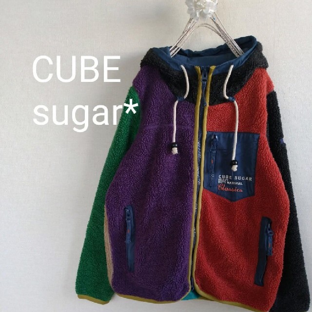 CUBE SUGAR - 最終値下げ☆キューブシュガークレイジーカラーボアパーカーブルゾンの通販 by Skyfish416｜キューブシュガー