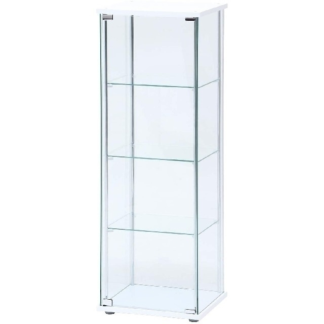 コレクションケース 4段 120cm  ホワイト 全面ガラス  97341