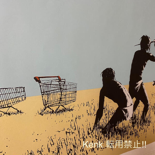 MOMA - 特大キャンバス バンクシー 原始人 50×70cm B2 MOMA - 特大キャンバス バンクシー 原始人 50×70cm B2