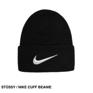 ステューシー(STUSSY)のSTUSSY / NIKE CUFF BEANIE 黒(ニット帽/ビーニー)