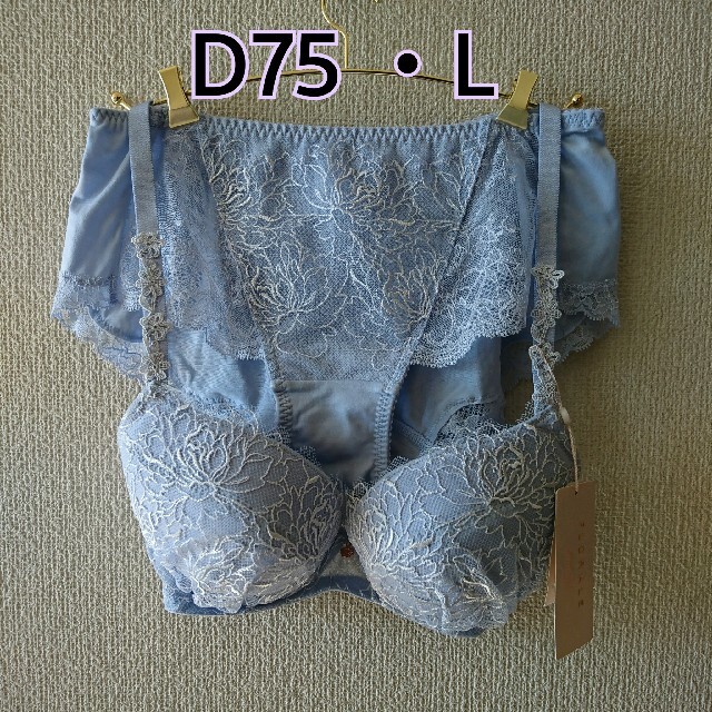 D75 ・L トリンプ ブラ&ショーツ ブルー