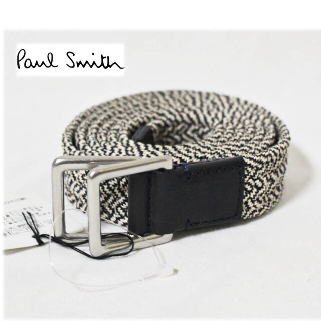 Paul Smith(ポールスミス)の 《ポールスミス》新品 2トーンカラー メッシュベルト プレゼントにも 黒×白  メンズのファッション小物(ベルト)の商品写真