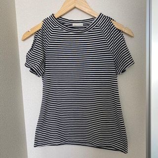 ジーユー(GU)のボーダー Tシャツ ワンピース ジーユー GU 肩あき 肩だし 半袖(Tシャツ(半袖/袖なし))