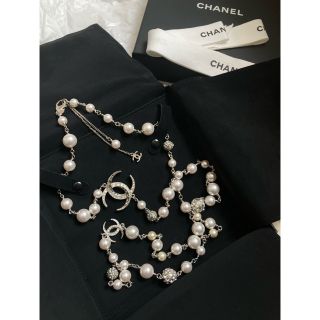 シャネル(CHANEL)のシャネル❤豪華ミラーボール付きパールネックレス(ネックレス)