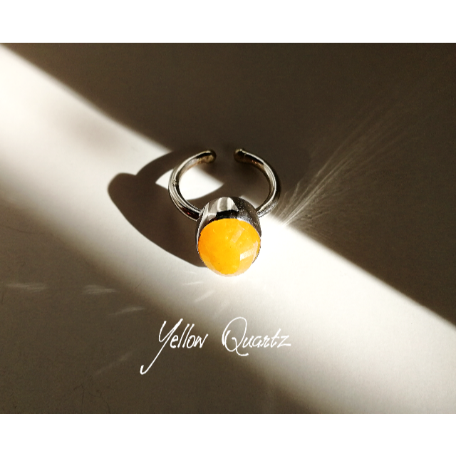 New『Yellow Quartz』天然石リング silver925 レディースのアクセサリー(リング(指輪))の商品写真