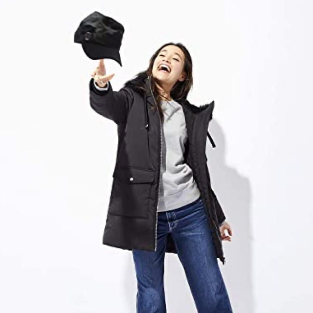 BACK NUMBER(バックナンバー)の【BACK NUMBER】 ファー中綿モッズコート　ブラック レディースのジャケット/アウター(モッズコート)の商品写真