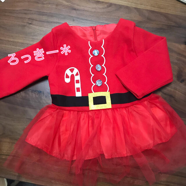 100サイズ(18-24M)サンタ チュニック♡クリスマス コスプレ  キッズ キッズ/ベビー/マタニティのキッズ服女の子用(90cm~)(ワンピース)の商品写真