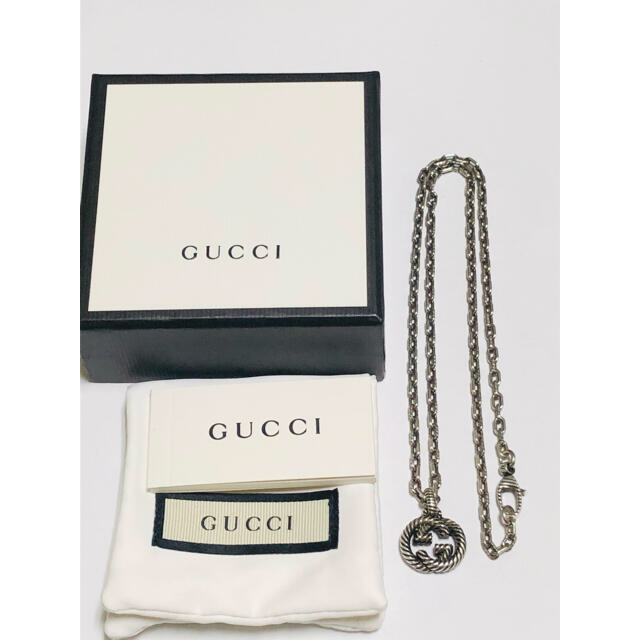 GUCCI グッチ インターロッキング G 燻 シルバー ネックレス 未使用 GUCCI グッチ インターロッキング G 燻 シルバー ネックレス 未使用
