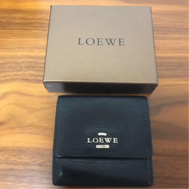 ファッション小物LOEWE 三つ折りレザー財布