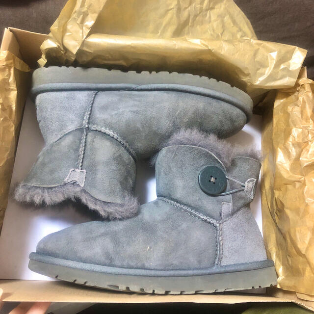 アグ 23cm ミニベイリーボタン　UGG ムートンブーツ　グレー