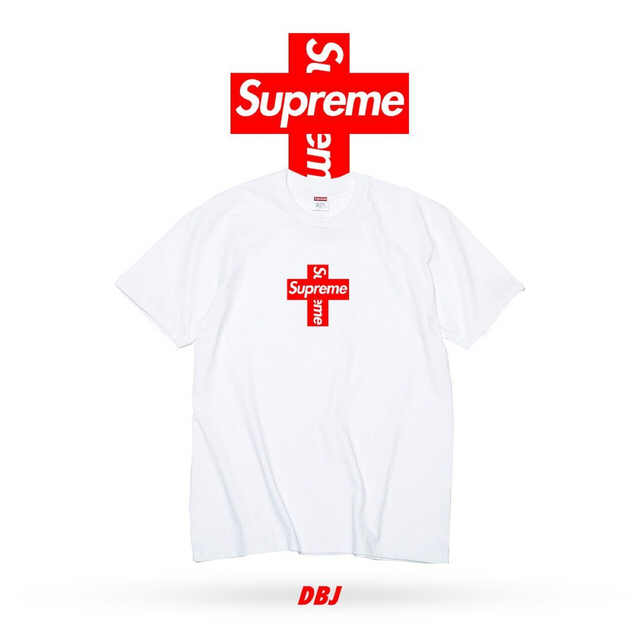 メンズSupreme Cross Box Logo  Tee 　クロスボックス　白