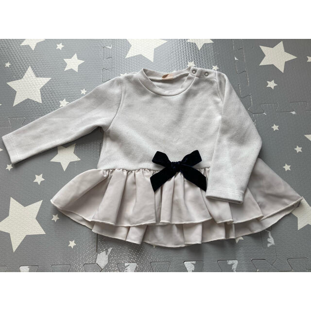 petit main(プティマイン)のpetit main プティマイン ペプラムトップス  キッズ/ベビー/マタニティのキッズ服女の子用(90cm~)(Tシャツ/カットソー)の商品写真