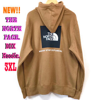 ザノースフェイス(THE NORTH FACE)のビッグサイズ ♪ 3XL相当 新品 ノースフェイス BOX パーカー BROWN(パーカー)